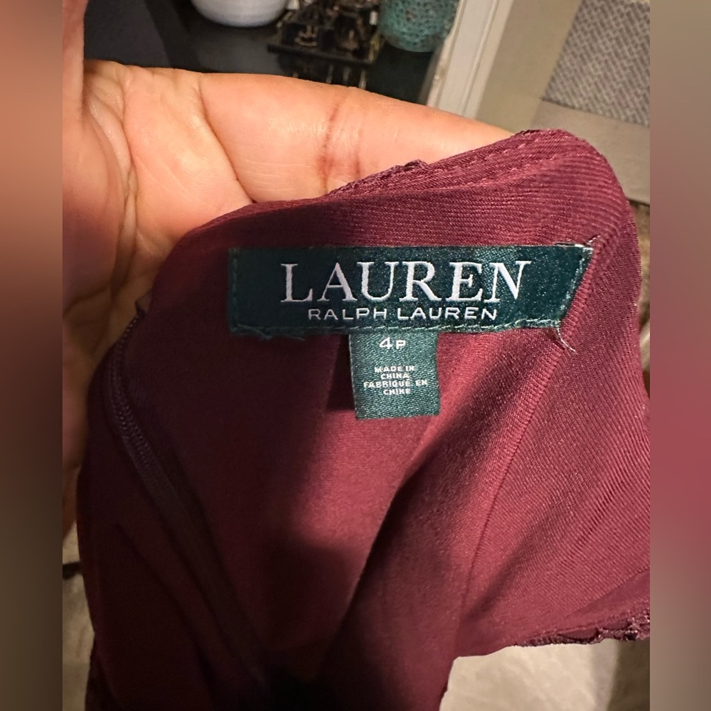 LAUREN RALPH LAUREN BEAUTIFUL BURGUNDY LACE CASUAL COCKTAIL ,PARTY DRESS… - Picture 8 of 15